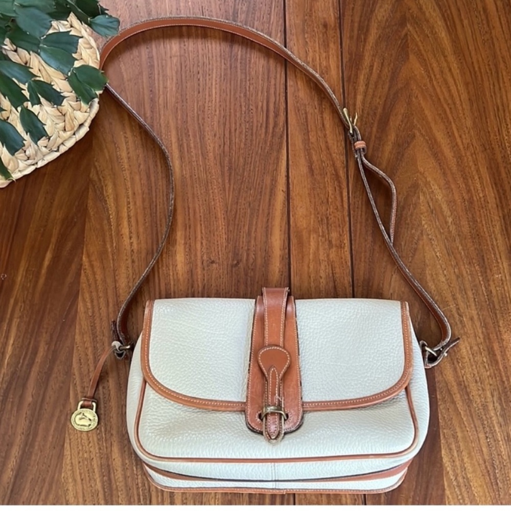 Dooney and Bourke Cream/Brown Leather Crossbody